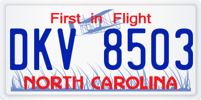 NC license plate DKV8503