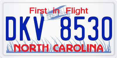 NC license plate DKV8530