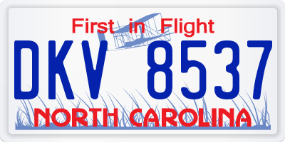 NC license plate DKV8537