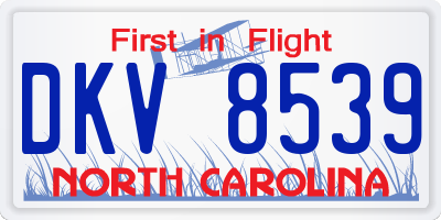 NC license plate DKV8539