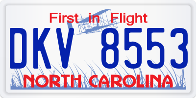 NC license plate DKV8553