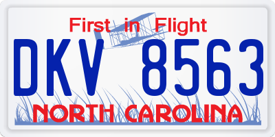 NC license plate DKV8563