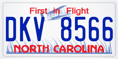 NC license plate DKV8566