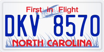NC license plate DKV8570