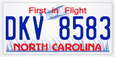 NC license plate DKV8583