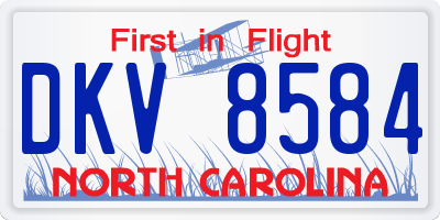 NC license plate DKV8584