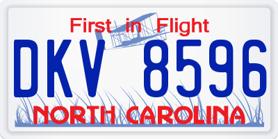NC license plate DKV8596