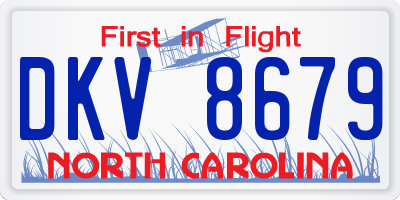 NC license plate DKV8679