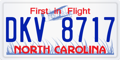 NC license plate DKV8717