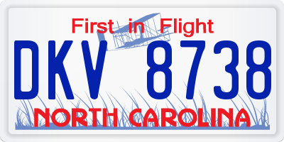 NC license plate DKV8738