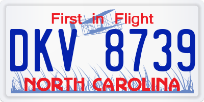 NC license plate DKV8739