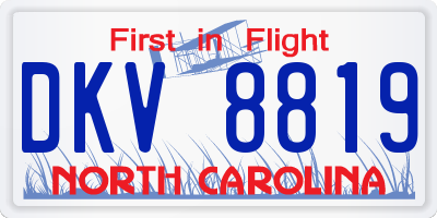 NC license plate DKV8819