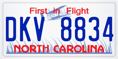 NC license plate DKV8834