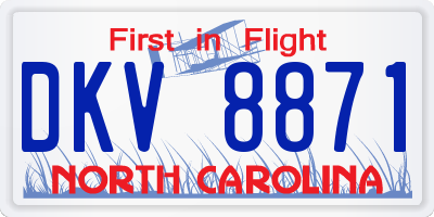 NC license plate DKV8871