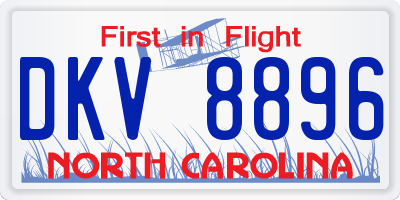NC license plate DKV8896