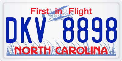 NC license plate DKV8898