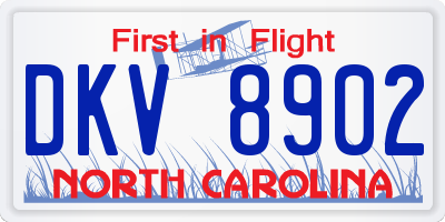 NC license plate DKV8902