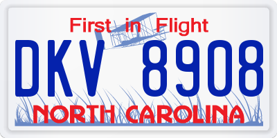 NC license plate DKV8908