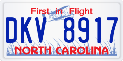 NC license plate DKV8917