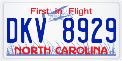 NC license plate DKV8929