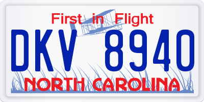NC license plate DKV8940
