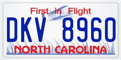 NC license plate DKV8960