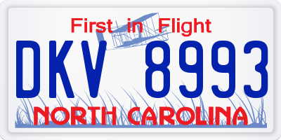 NC license plate DKV8993
