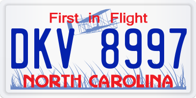 NC license plate DKV8997