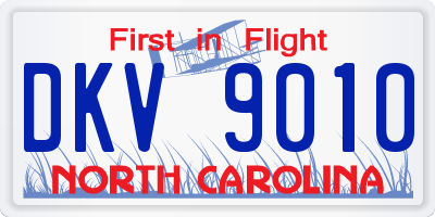 NC license plate DKV9010