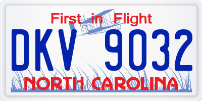 NC license plate DKV9032