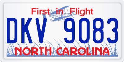 NC license plate DKV9083