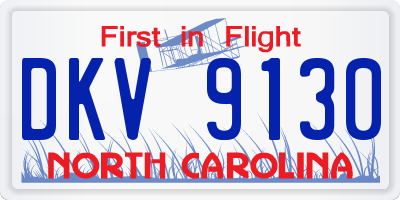 NC license plate DKV9130