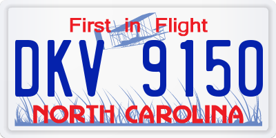 NC license plate DKV9150