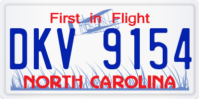 NC license plate DKV9154