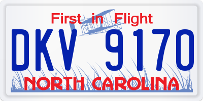 NC license plate DKV9170