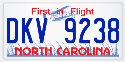 NC license plate DKV9238