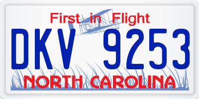 NC license plate DKV9253