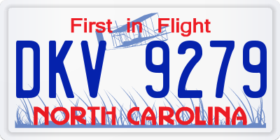 NC license plate DKV9279