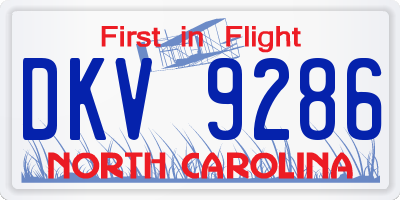 NC license plate DKV9286