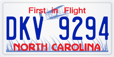 NC license plate DKV9294