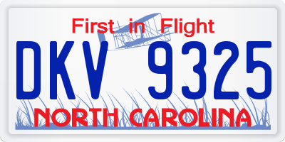 NC license plate DKV9325