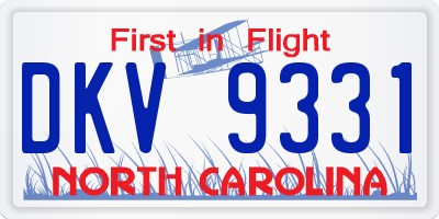 NC license plate DKV9331