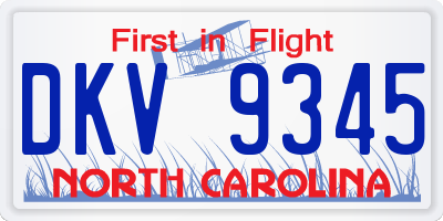 NC license plate DKV9345