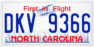 NC license plate DKV9366