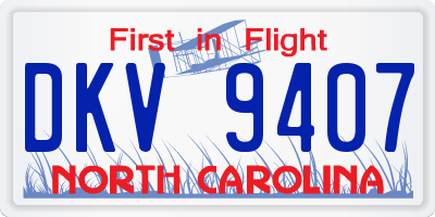 NC license plate DKV9407