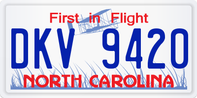 NC license plate DKV9420