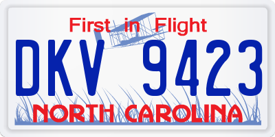 NC license plate DKV9423