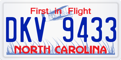 NC license plate DKV9433