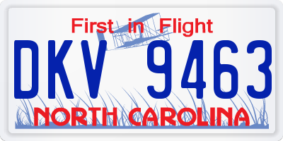 NC license plate DKV9463