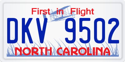 NC license plate DKV9502